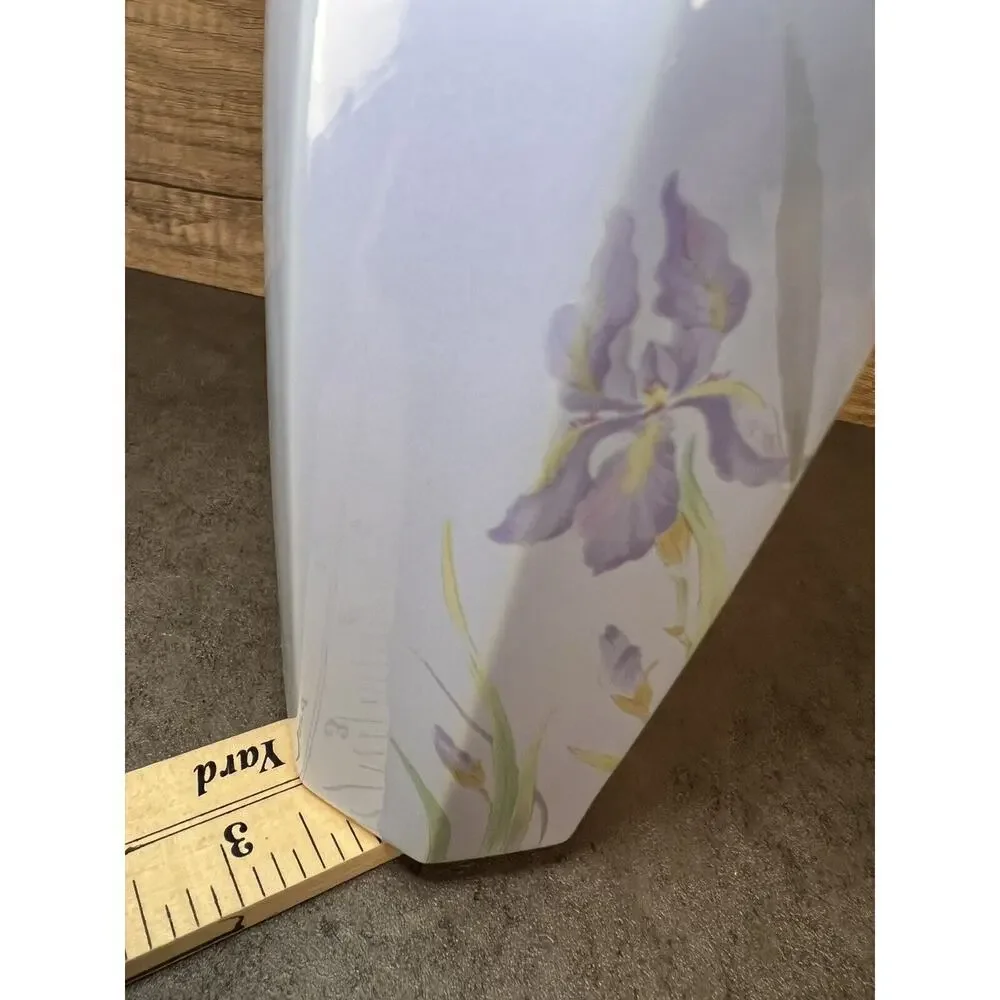 Vintage Otagiri Japan Periwinkle Irises Flower Bud Vase Medium